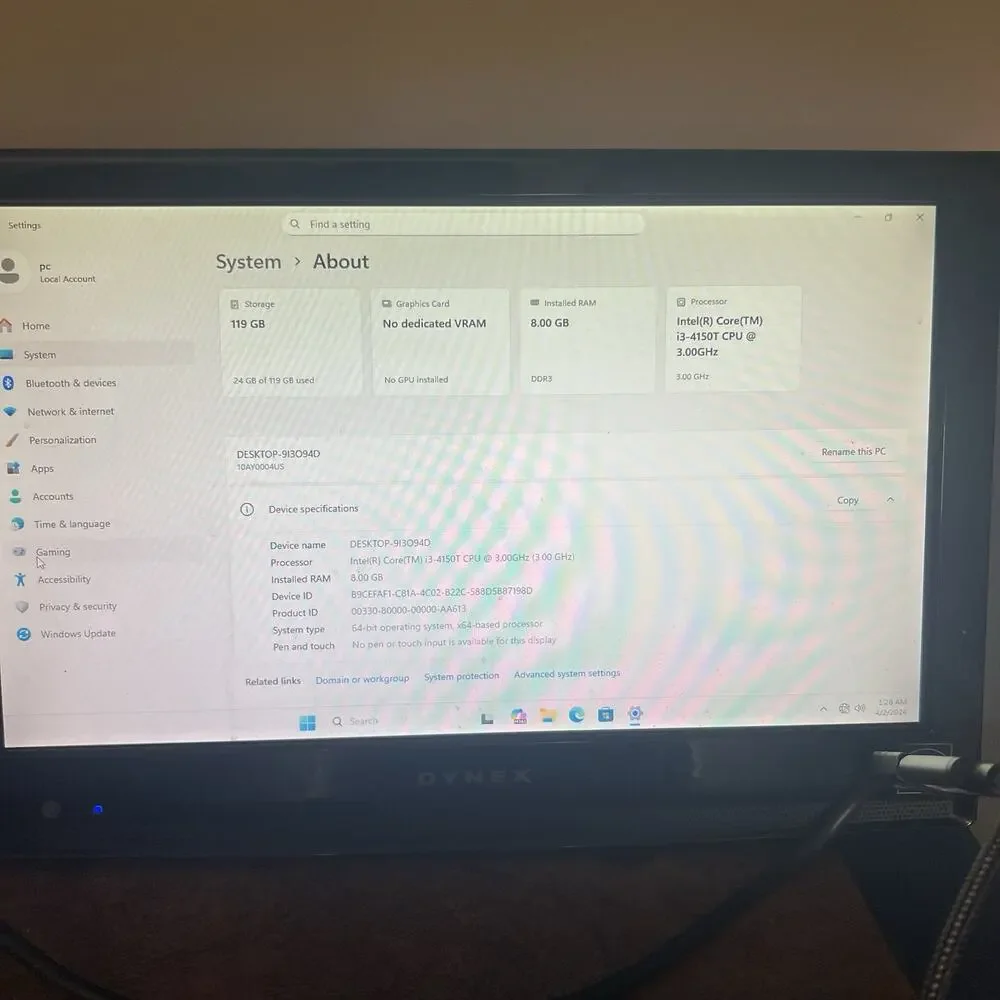 Lenovo ThinkCentre M73 Tiny i3-4150T 8GB RAM 128GB SSD Win11 Pro No WiFi, EDK-17